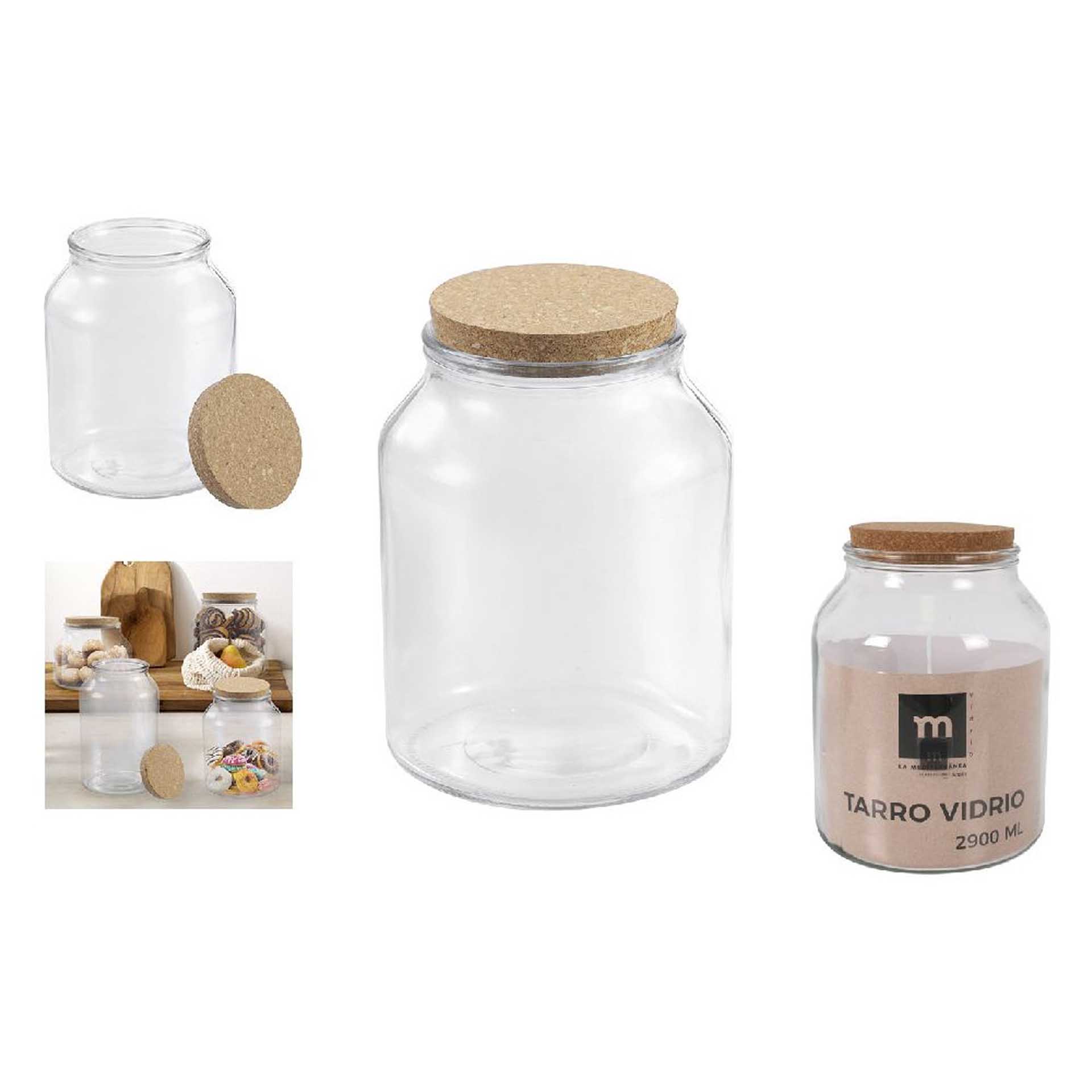 Frasco Hermético Vidro Liso Tampa Cortiça 2900ml