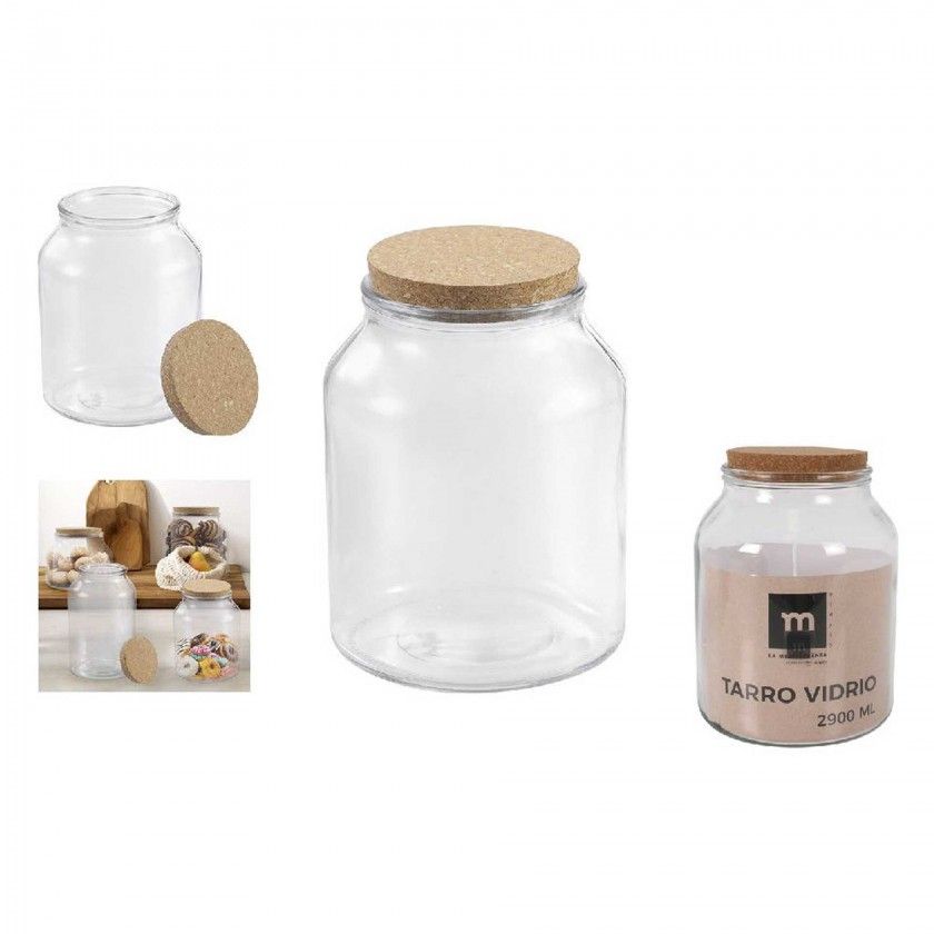 Frasco Hermético Vidro Liso Tampa Cortiça 2900ml Frasco Hermético Vidro Liso Tampa Cortiça 2900ml