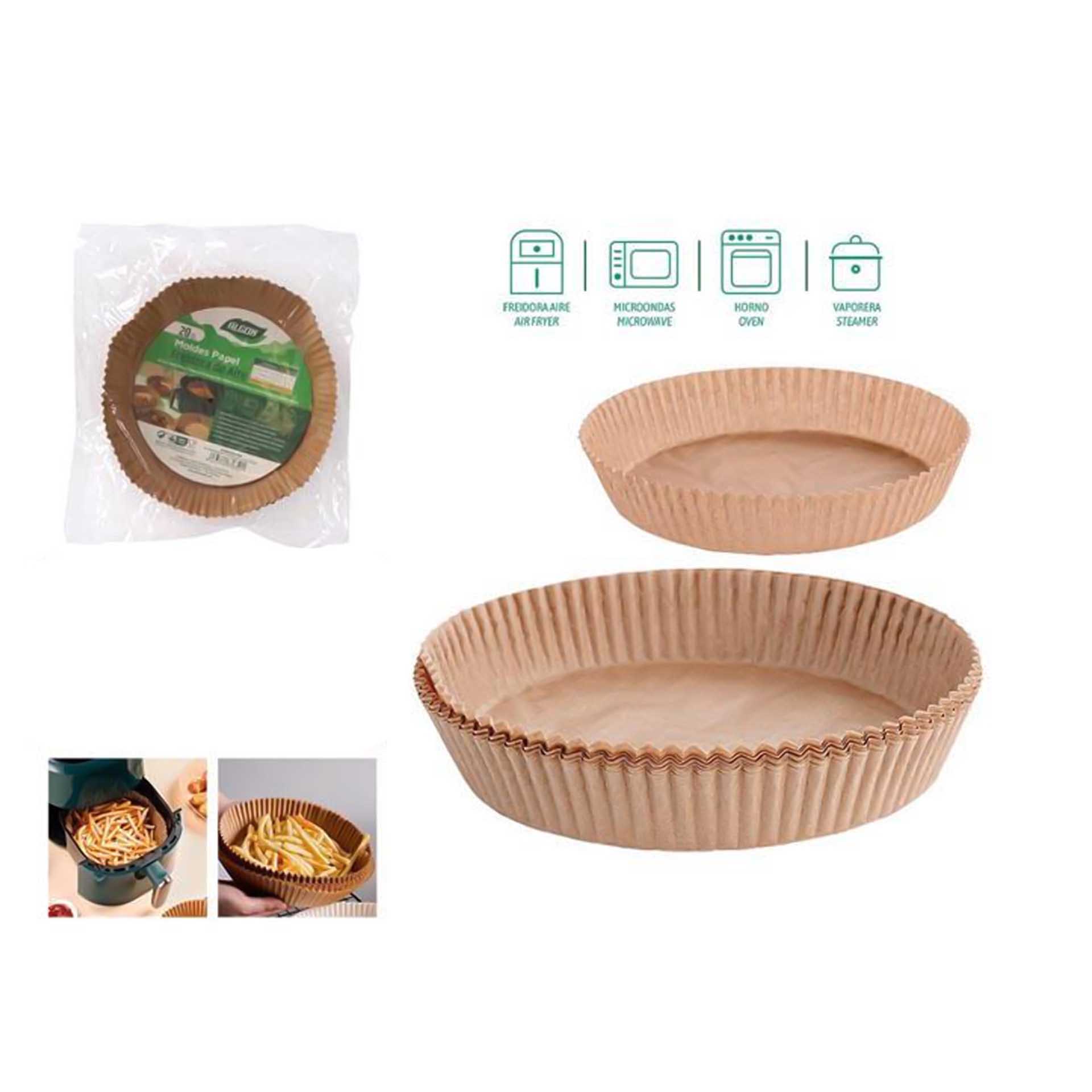 Forma Papel Airfryer Redondo 5-7L 20-24X4.5cm Pack 20
