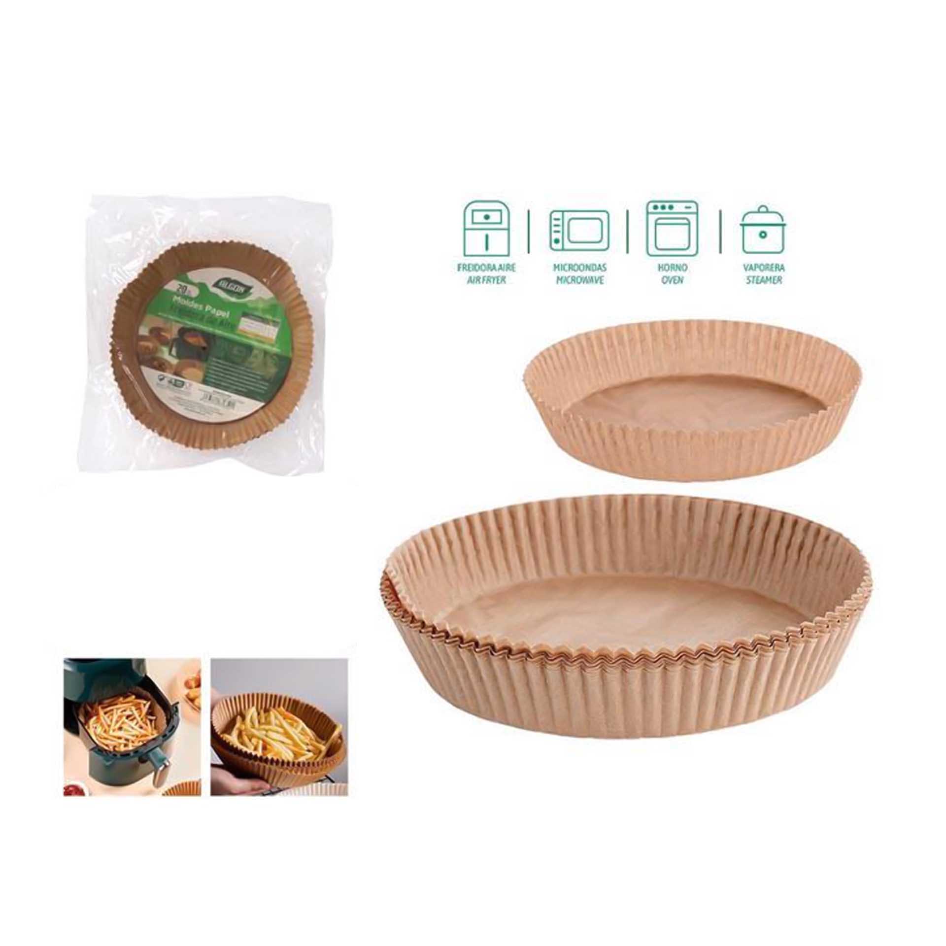 Forma Papel Airfryer Redondo 2.5-5L 16-20X4.5cm Pack 20