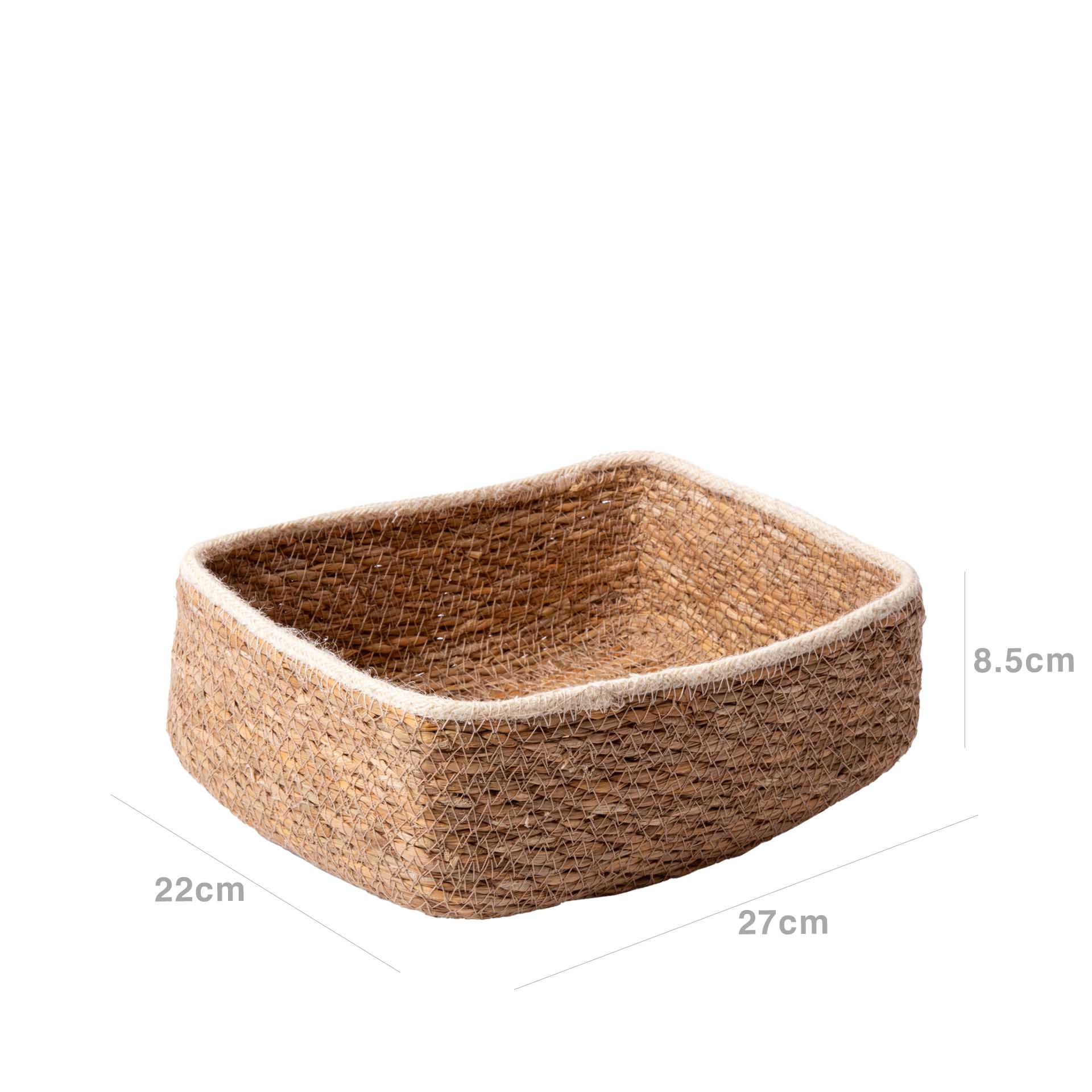 Cesto Vime Retangular Bege 22X27X8.5cm