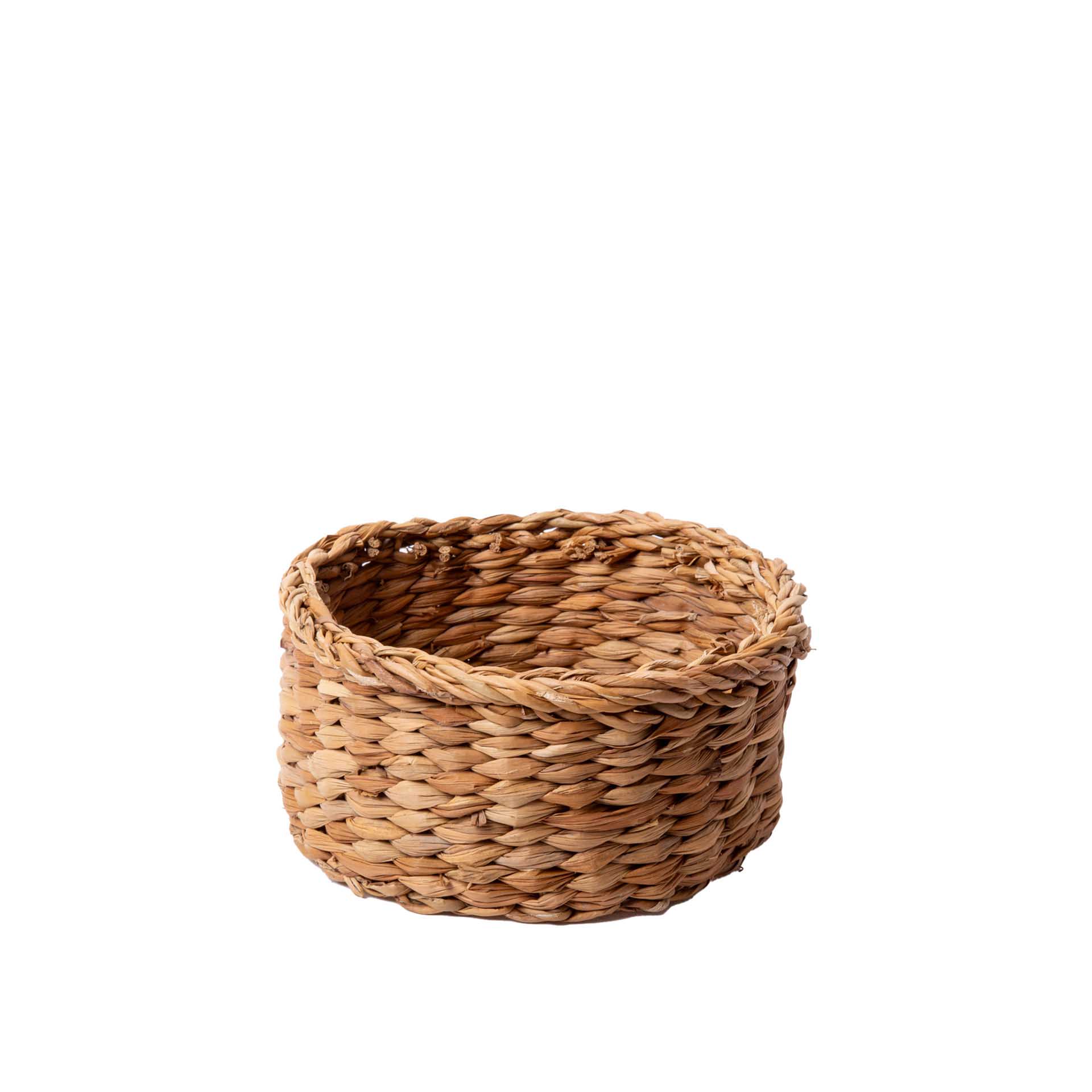 Cesto Vime Redondo Bege 18X8.5cm