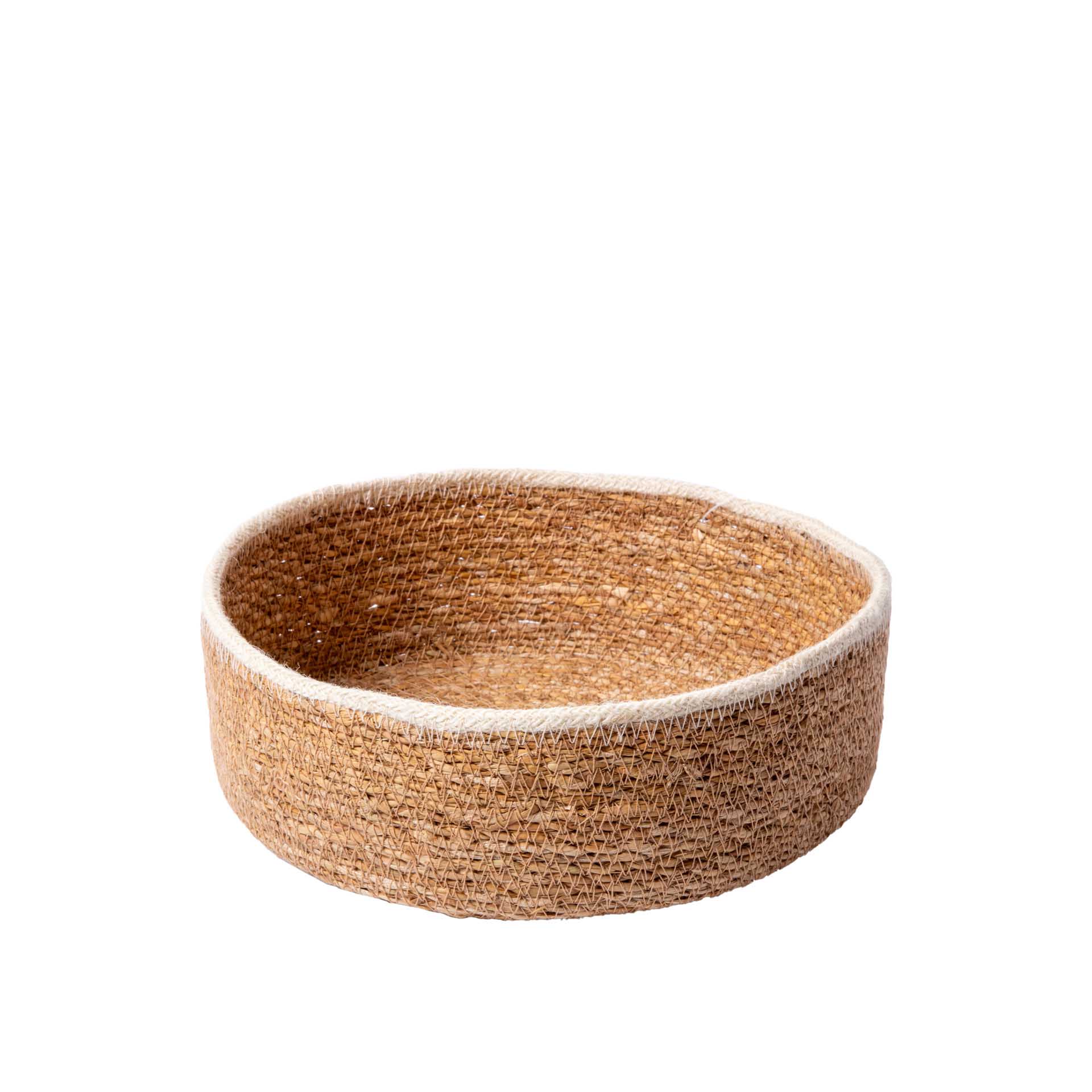 Cesto Vime Redondo Bege 27X8.5cm