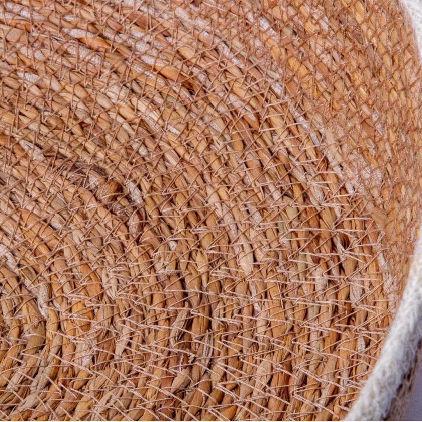 Cesto Vime Redondo Bege 27X8.5cm