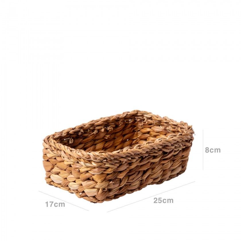 Cesto Vime Retangular Bege 17X25X8cm