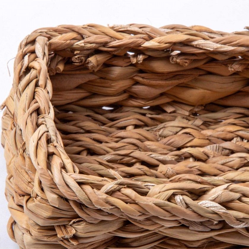 Cesto Vime Retangular Bege 13X21X6cm