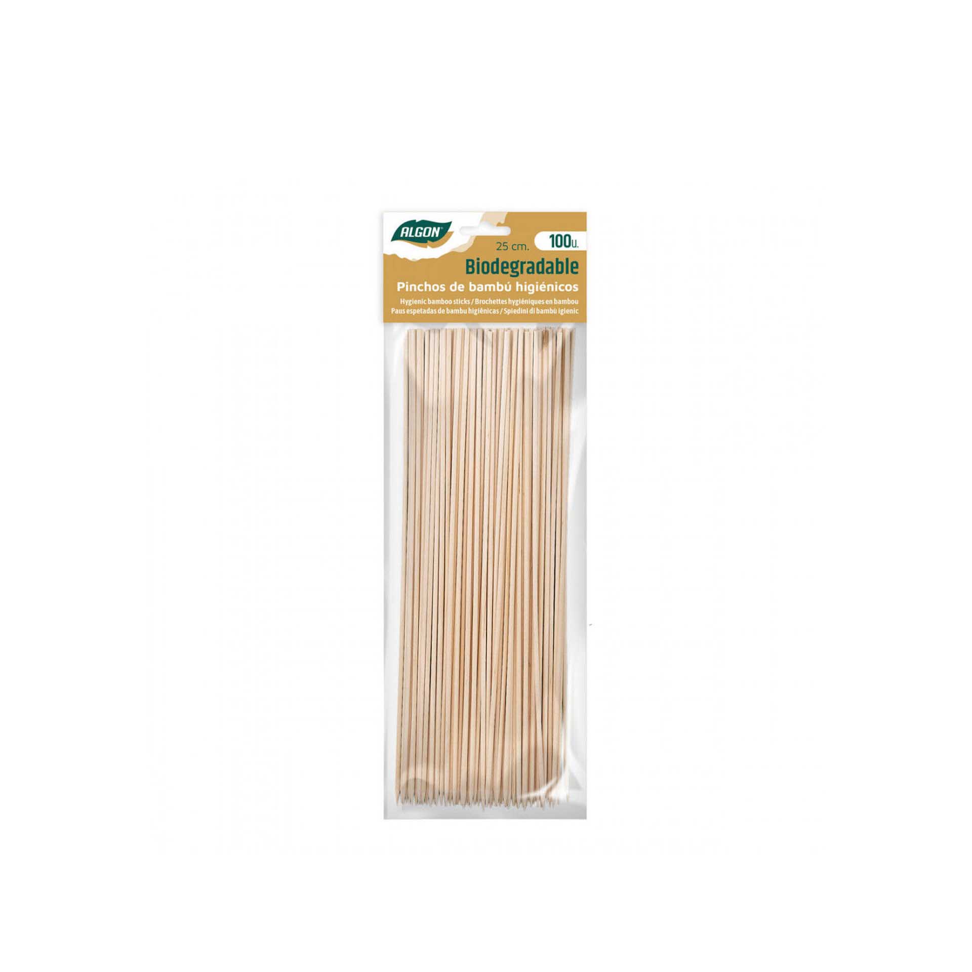 Palito Bambu Biodegradável 2.5X250mm Pack 100