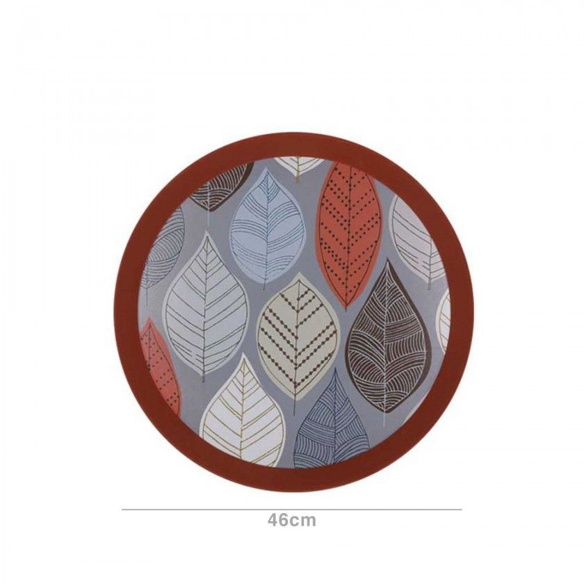 Bandeja Plstica Folhas Sortido 46cm