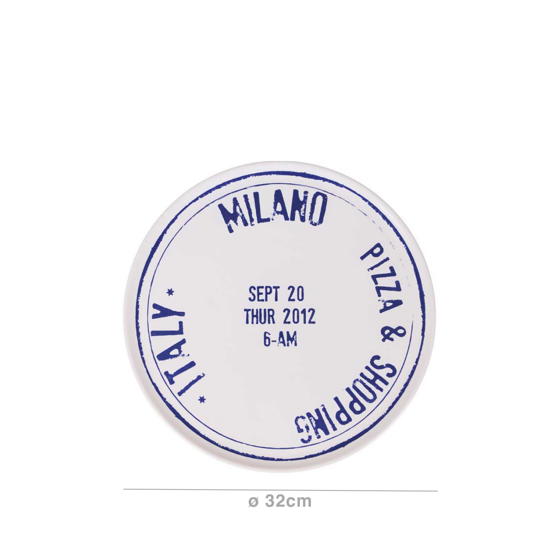 Prato Pizza Letras Azuis 32cm