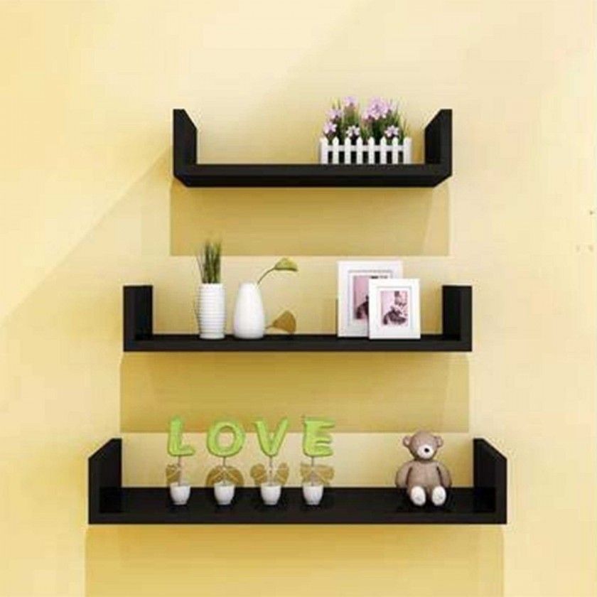 Estante Parede MDF Preto 22/32/42CM Pack 3 Estante Parede MDF Preto 22/32/42CM Pack 3