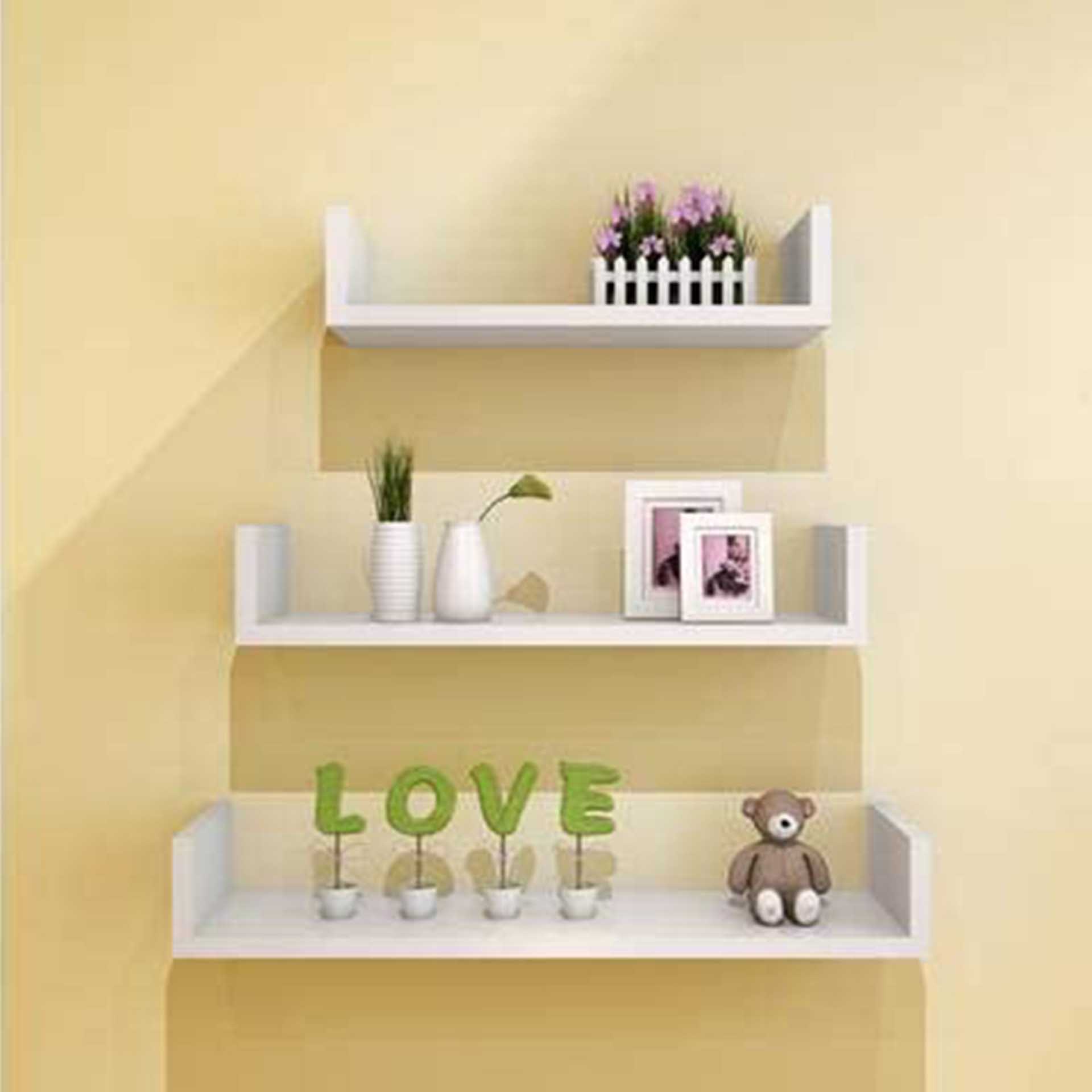 Estante Parede MDF Branco 22/32/42CM Pack 3