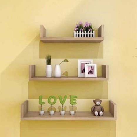 Estante Parede MDF Castanho 22/32/42CM Pack 3 - Image product