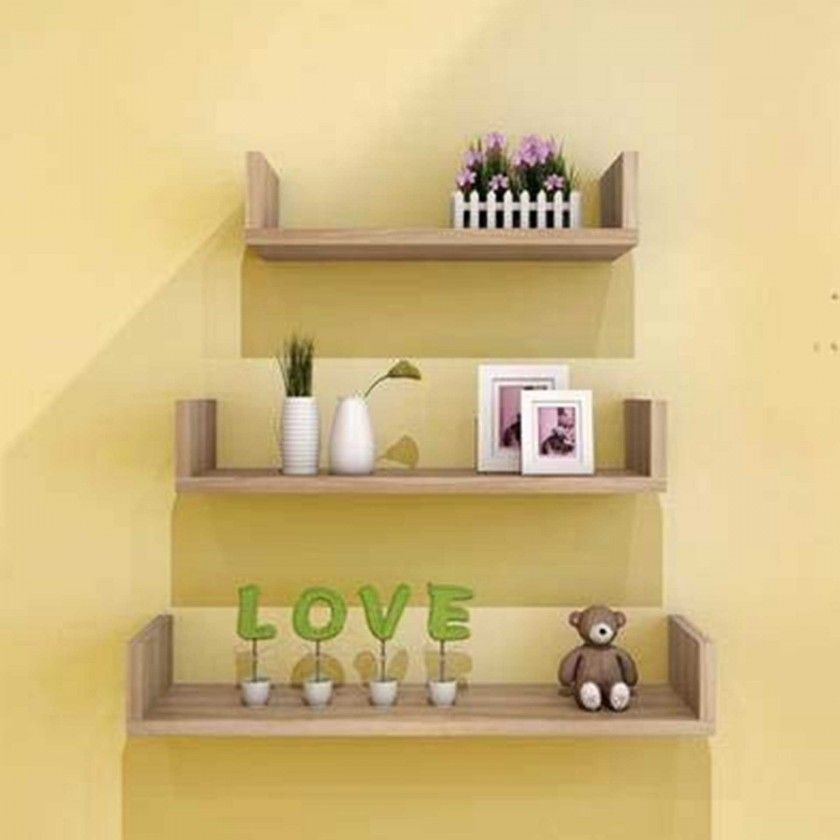 Estante Parede MDF Castanho 22/32/42CM Pack 3 Estante Parede MDF Castanho 22/32/42CM Pack 3