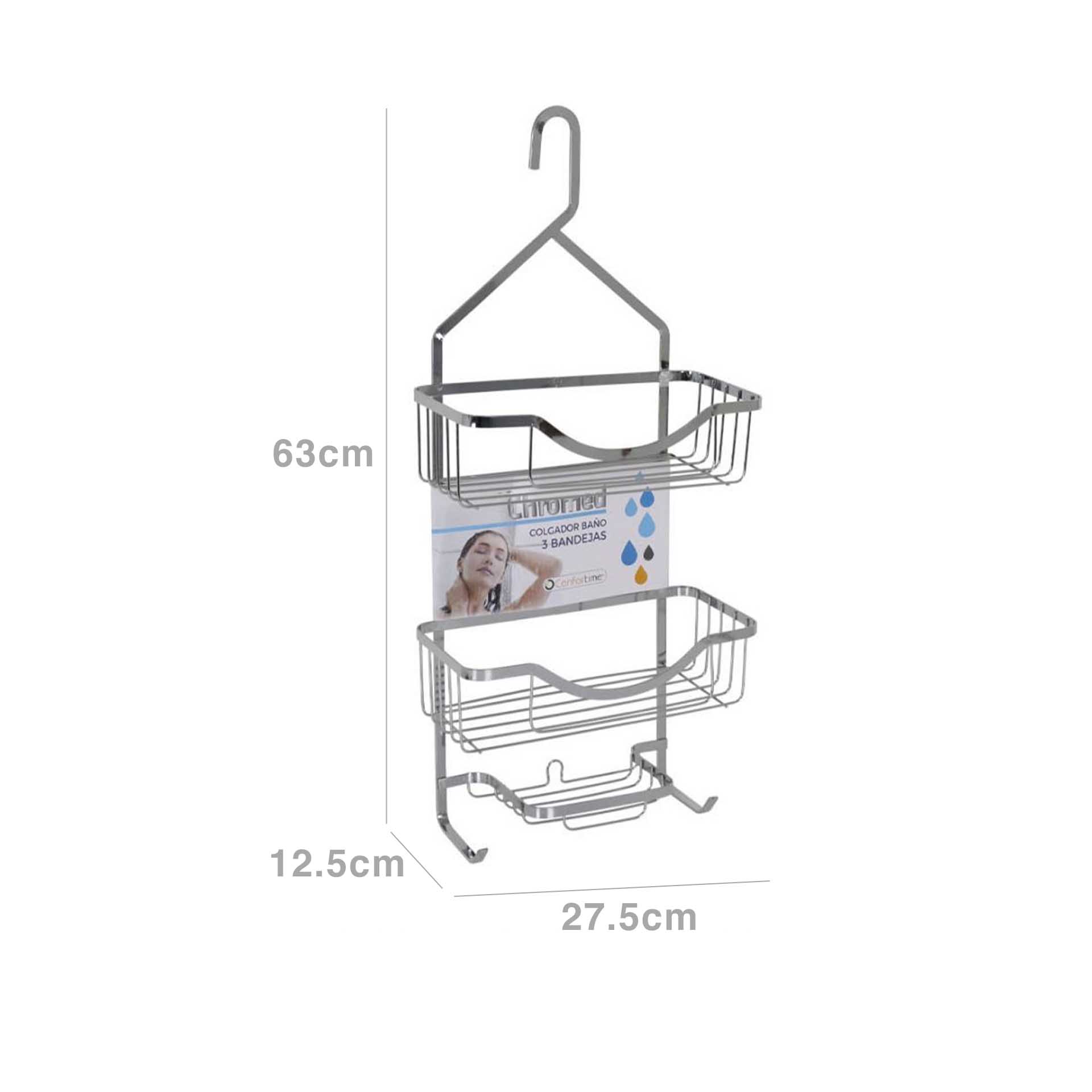 Cabide para Banho Metal 3 Níveis 27.5X12.5X63cm