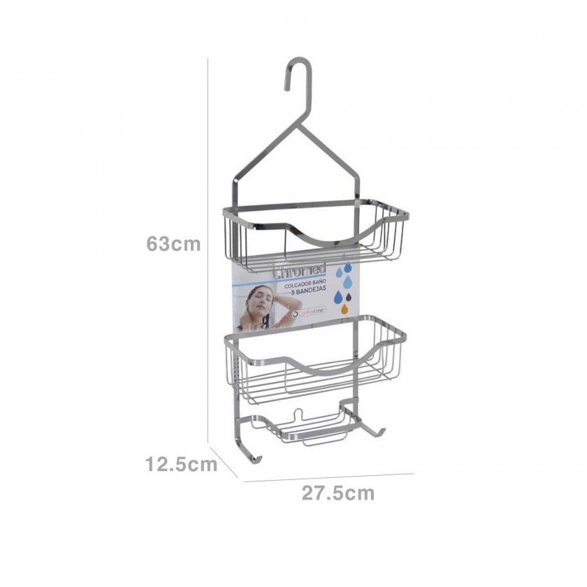 Cabide para Banho Metal 3 Nveis 27.5X12.5X63cm