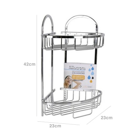 Estante Banho Allucrom 2 Bandejas Canto 23X23X42cm - Image product