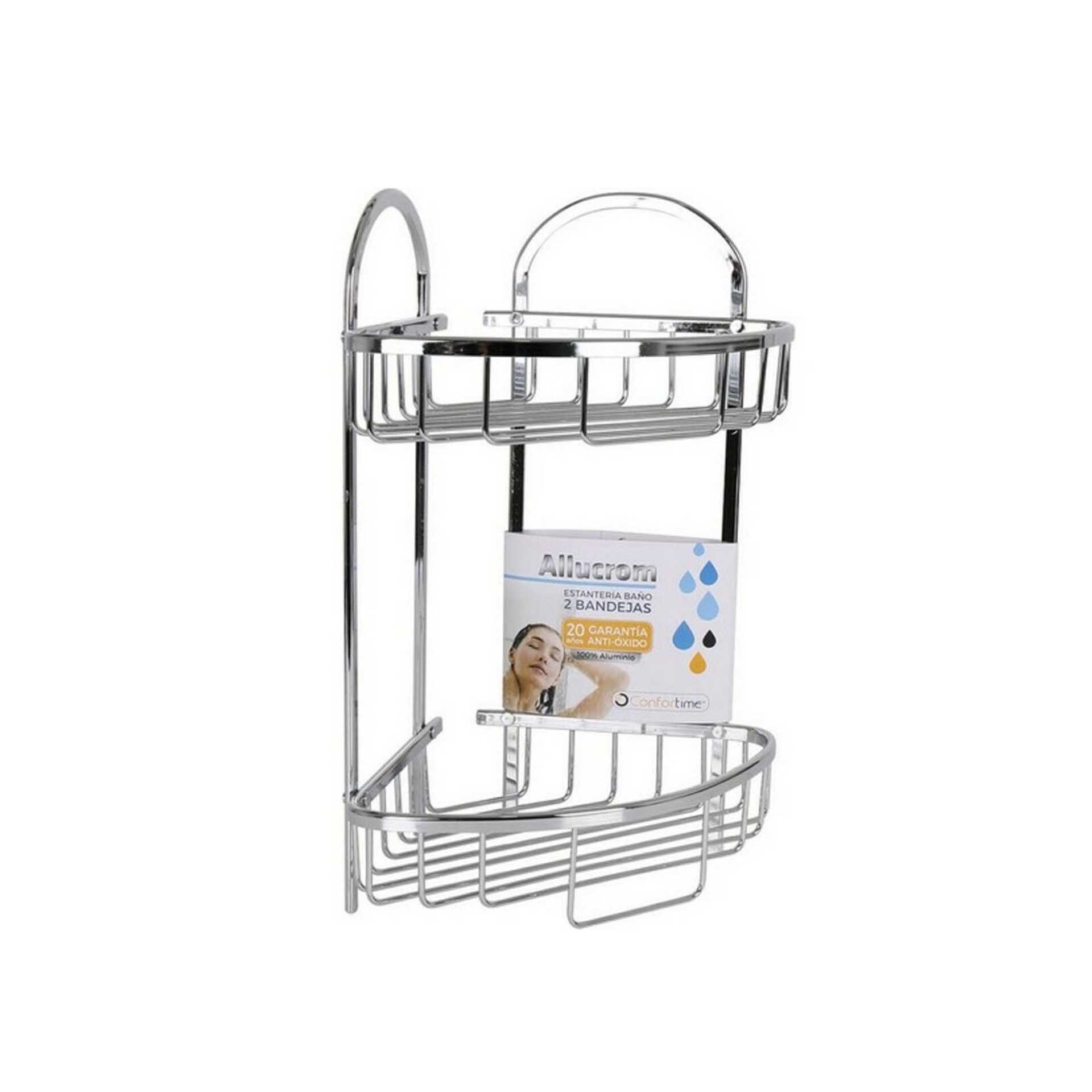 Estante Banho Allucrom 2 Bandejas Canto 23X23X42cm