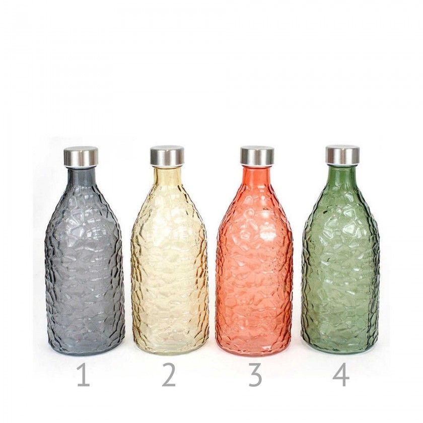 Garrafa Vidro Tampa Metal 1L