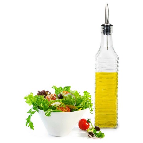 Galheteiro Vidro Tampa Inox Anna Linhas 500ml 5.5X5.5X30cm - Image product