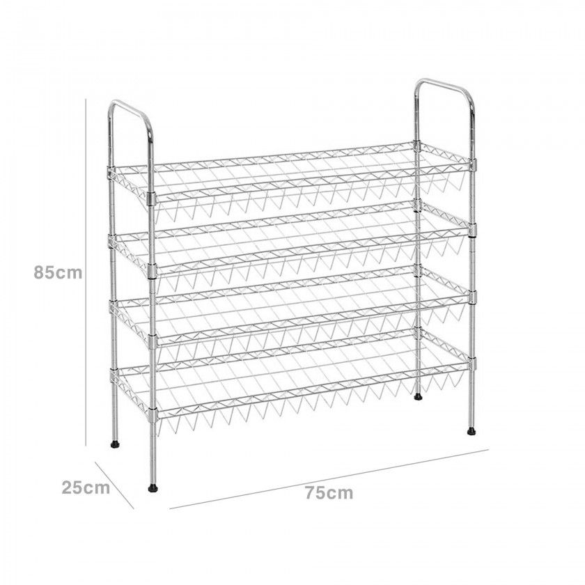 Sapateira Cromada 4 Níveis 75X25X85CM Sapateira Cromada 4 Níveis 75X25X85CM