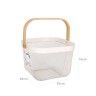 Cesto Metal Asa Madeira Quadrado 25X25X18cm Cesto Metal Asa Madeira Quadrado 25X25X18cm