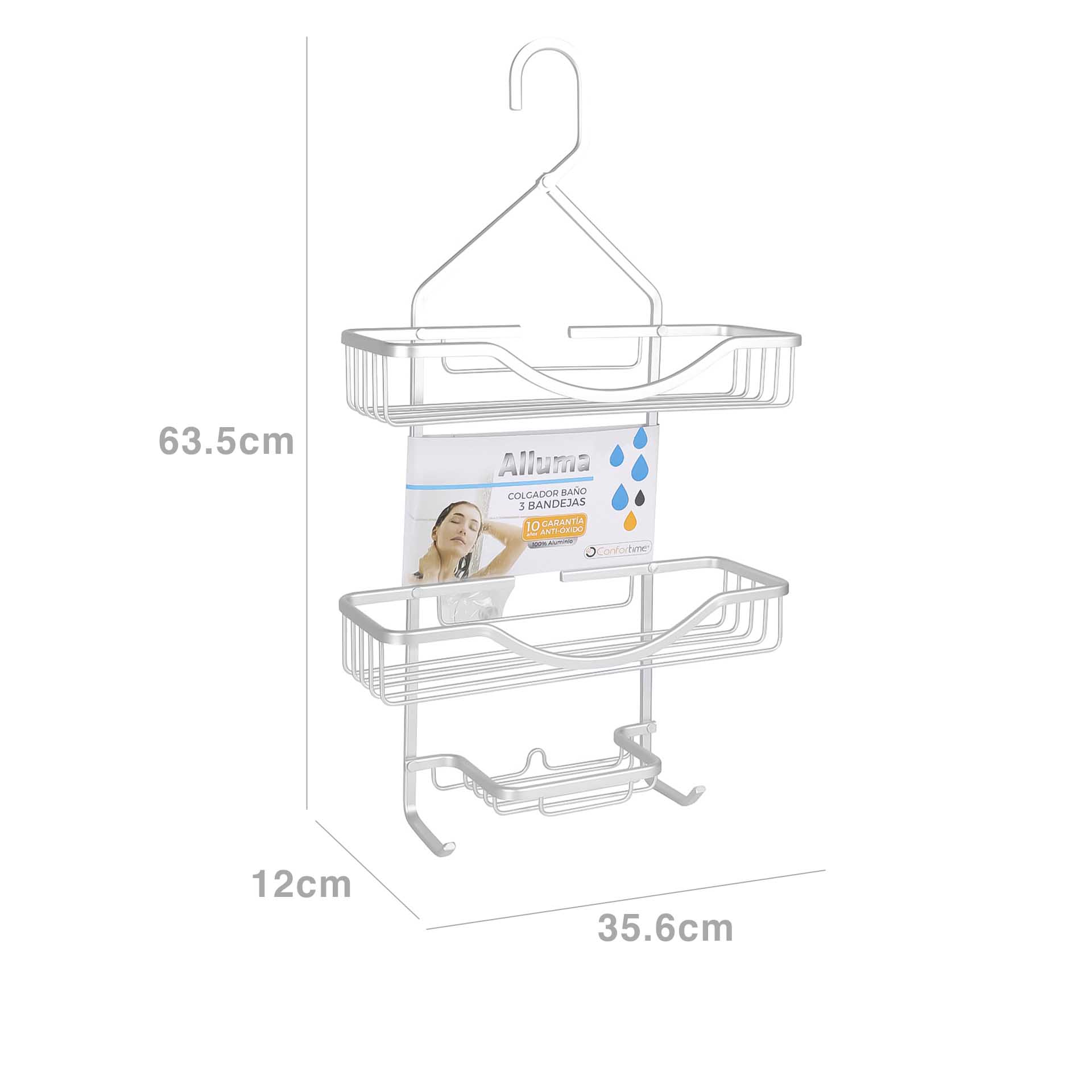 Organizador Banho Alluma 3 Bandejas 35.6X12X63.5cm