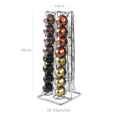 Suporte Inox 32 Cápsulas Café 13X30cm - Image product