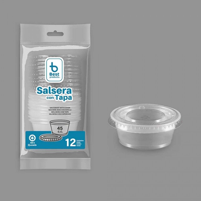 Molheira Plástica com Tampa 45ml Pack 12 Molheira Plástica com Tampa 45ml Pack 12