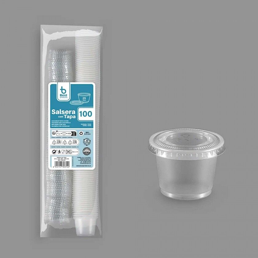 Molheira Pl�stica com Tampa 25ml Pack 100
