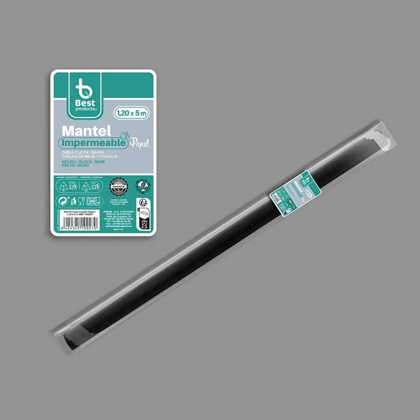 Toalha Mesa Papel Plastificado Preto 120cmx5m Toalha Mesa Papel Plastificado Preto 120cmx5m