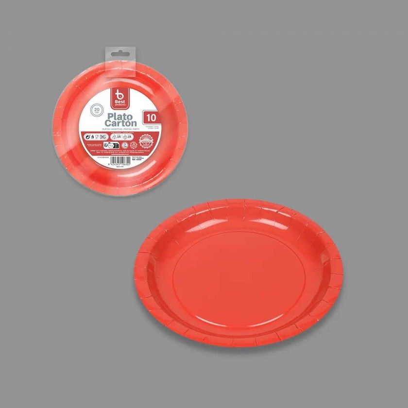 Prato Cart�o 20cm Pack 10