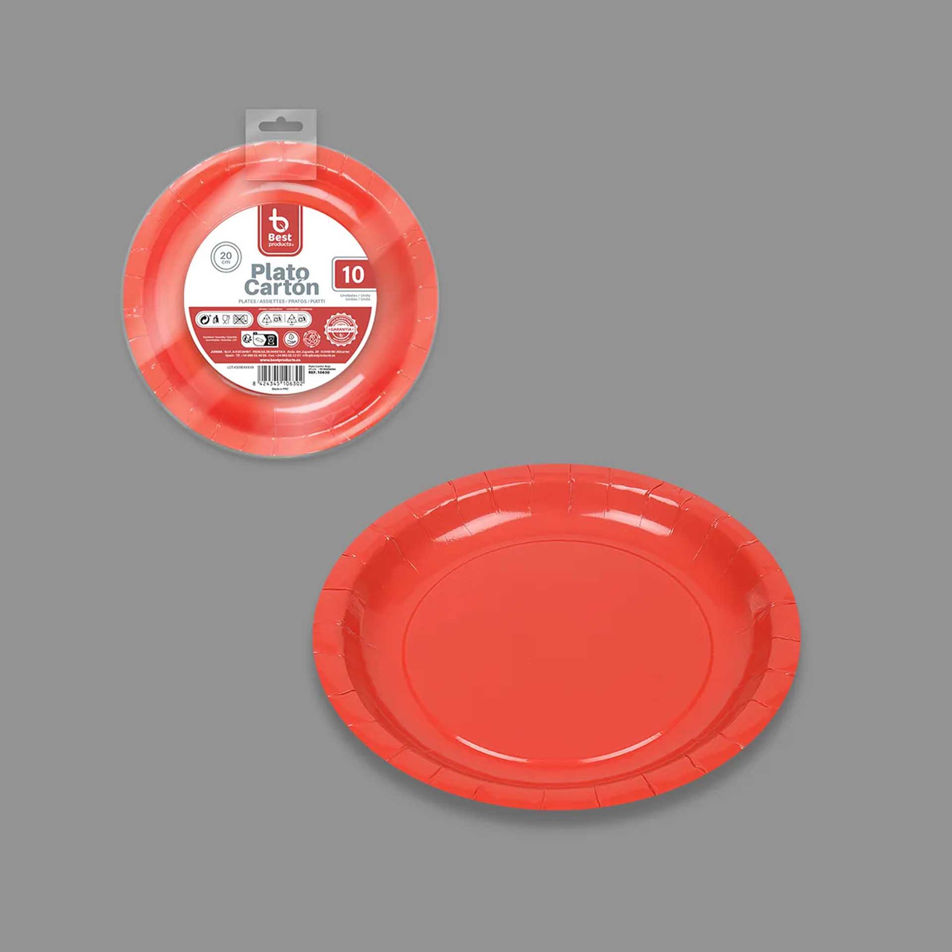 Prato Cartão 20cm Pack 10