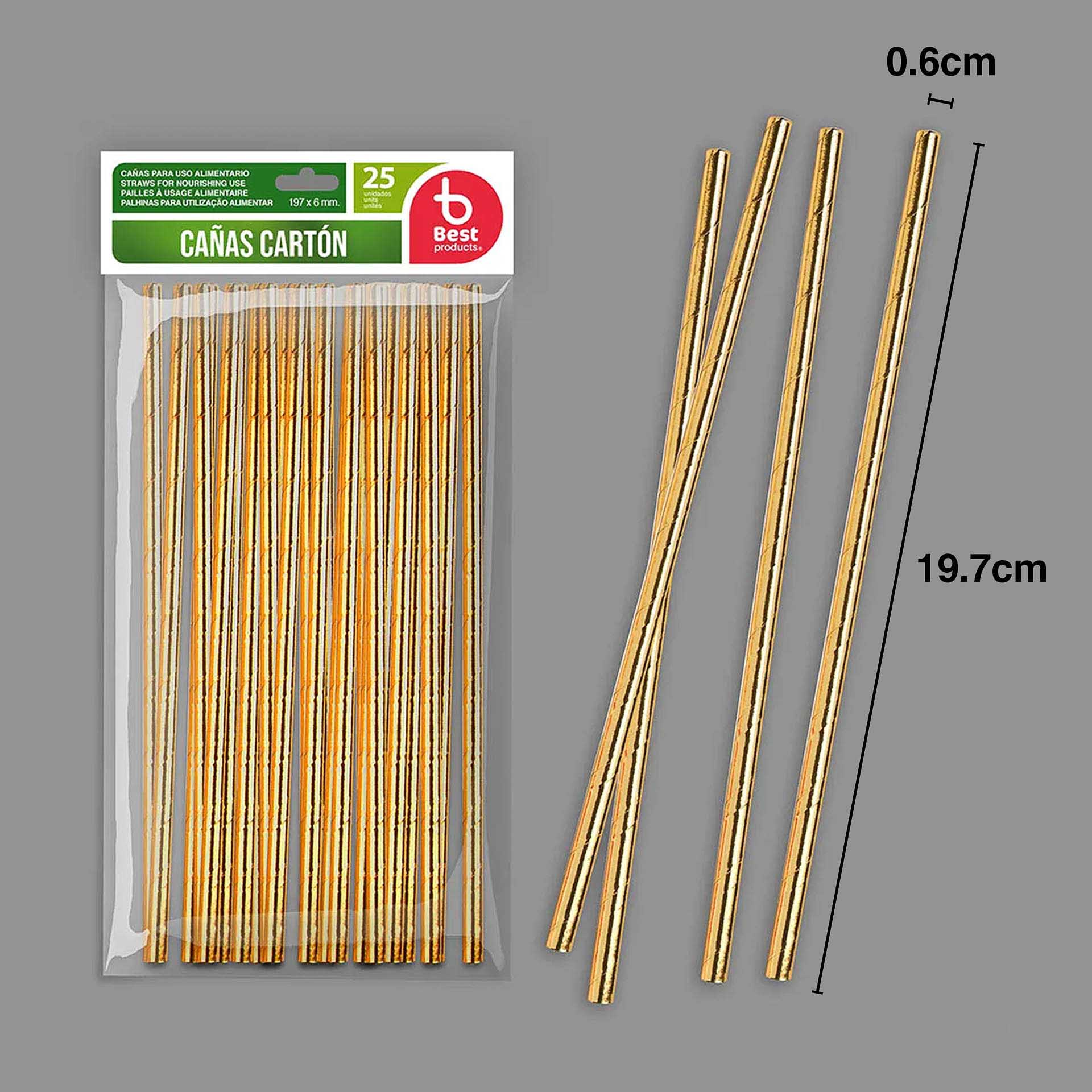Palhinha Cartão Dourado 19.7X0.6cm Pack 25