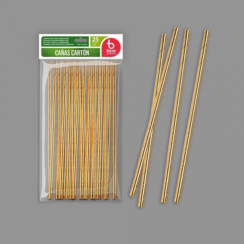 Palhinha Cartão Dourado 19.7X0.6cm Pack 25 Palhinha Cartão Dourado 19.7X0.6cm Pack 25
