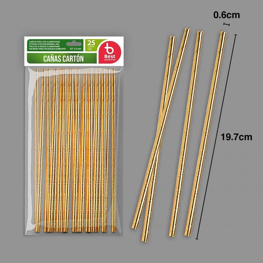 Palhinha Cartão Dourado 19.7X0.6cm Pack 25 Palhinha Cartão Dourado 19.7X0.6cm Pack 25