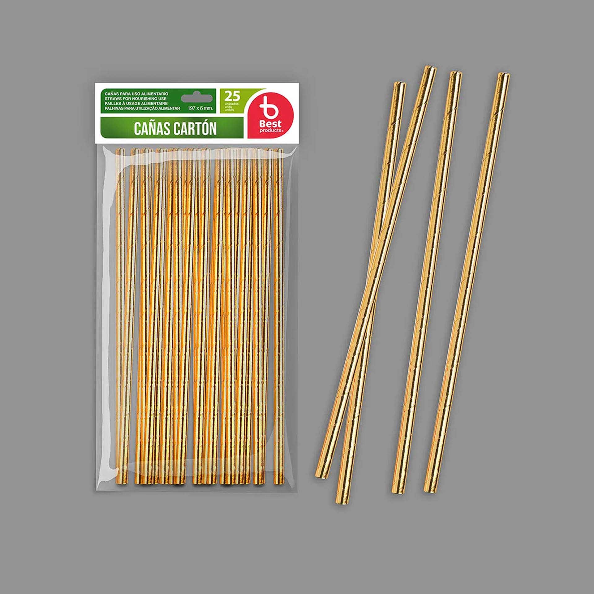 Palhinha Cartão Dourado 19.7X0.6cm Pack 25