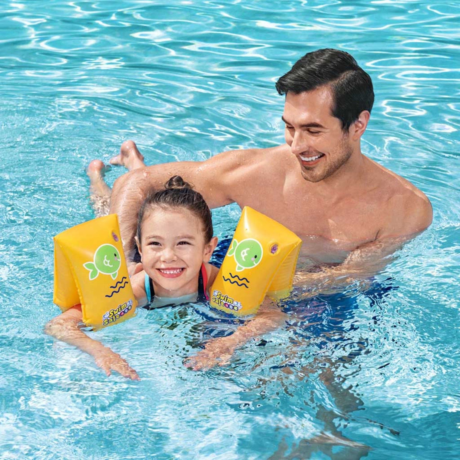 Braçadeira Natação Ar Insuflável Amarelo 30X15cm