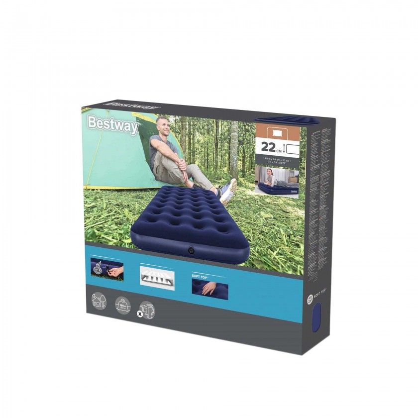 Colcho Ar Insuflvel Individual Bestway Azul 150kg 188X99X22cm