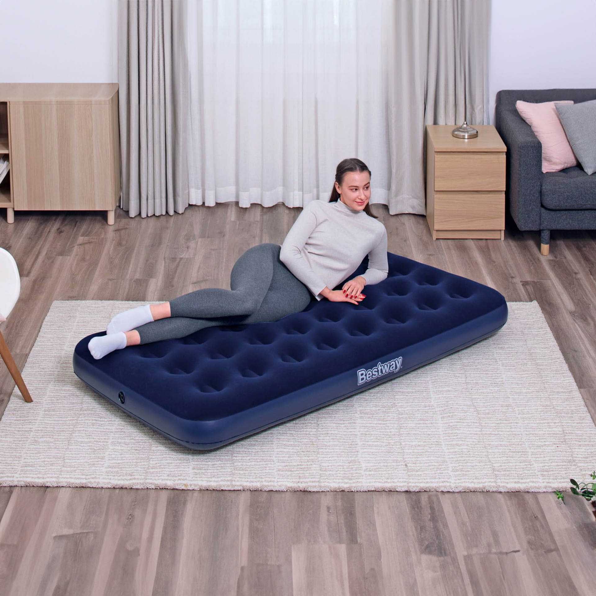 Colchão Ar Insuflável Individual Bestway Azul 150kg 188X99X22cm