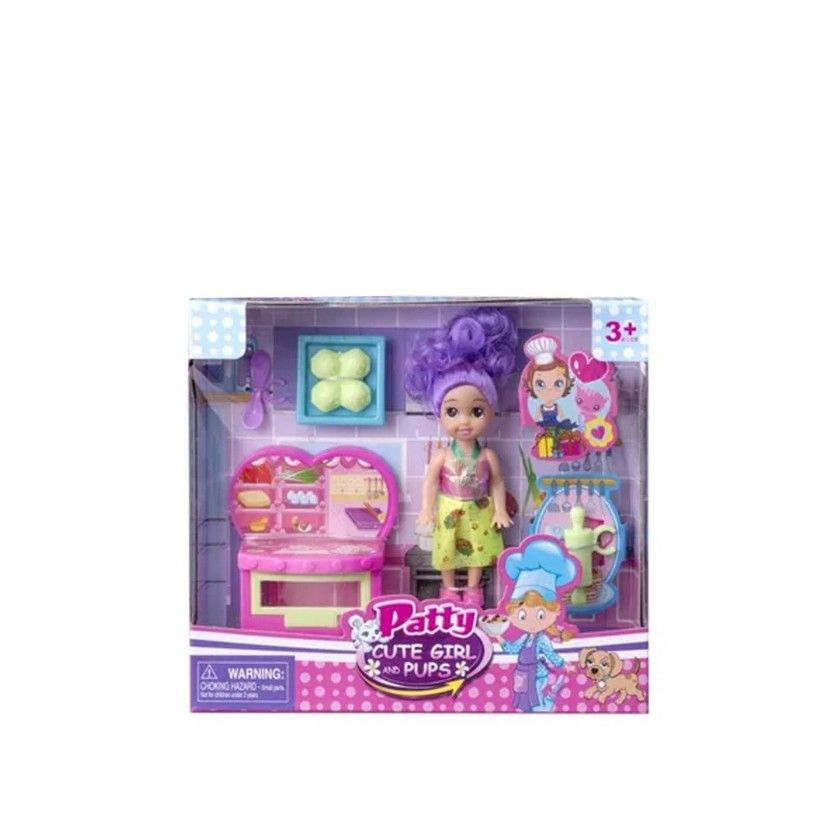 Boneca com Cozinha 13cm Boneca com Cozinha 13cm