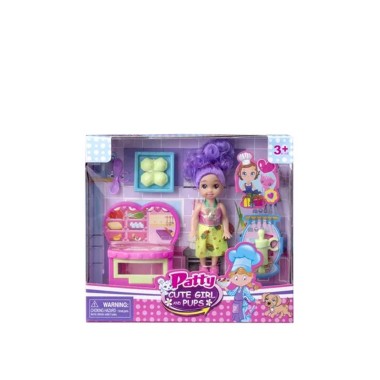 Boneca com Cozinha 13cm