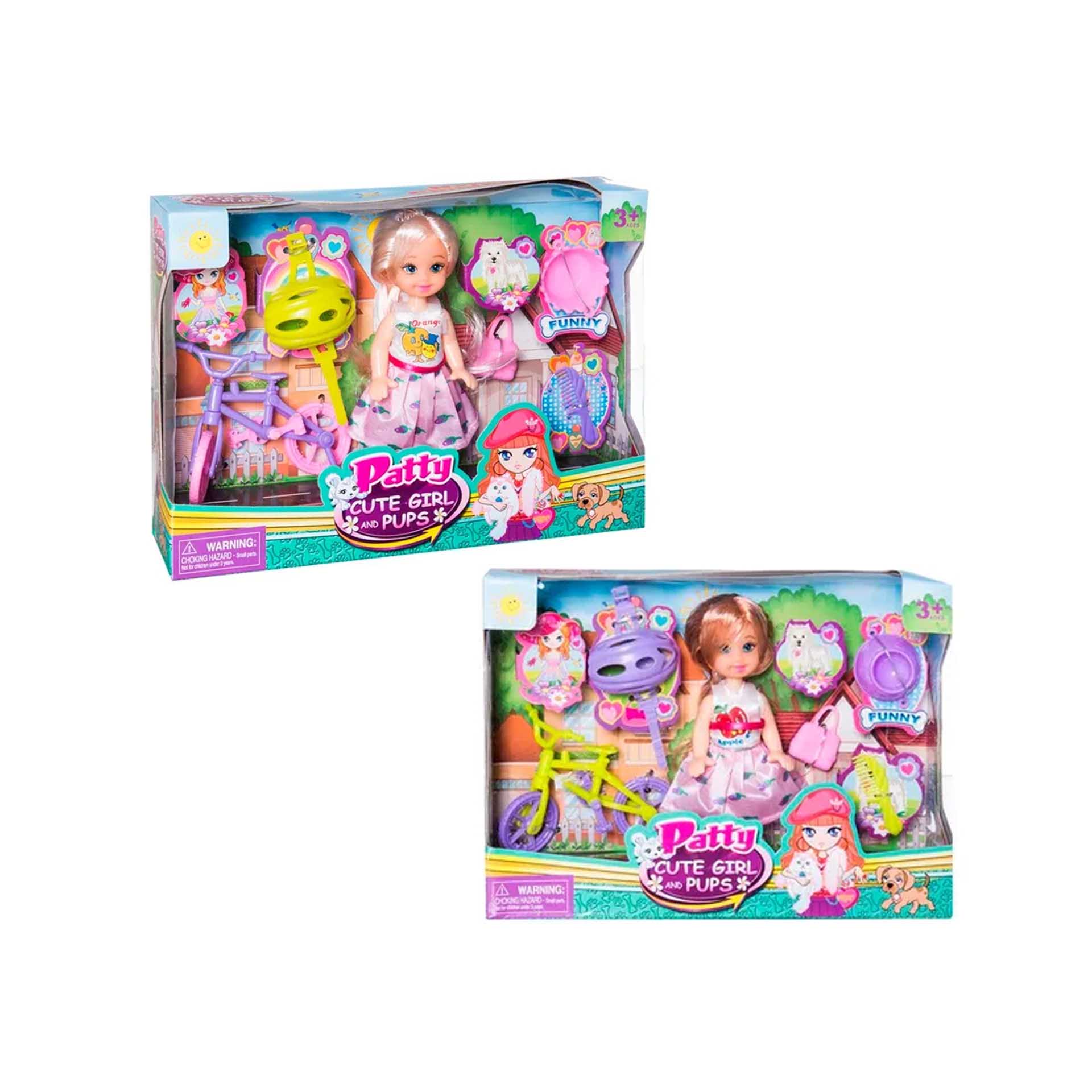 Boneca com Bicicleta 13cm