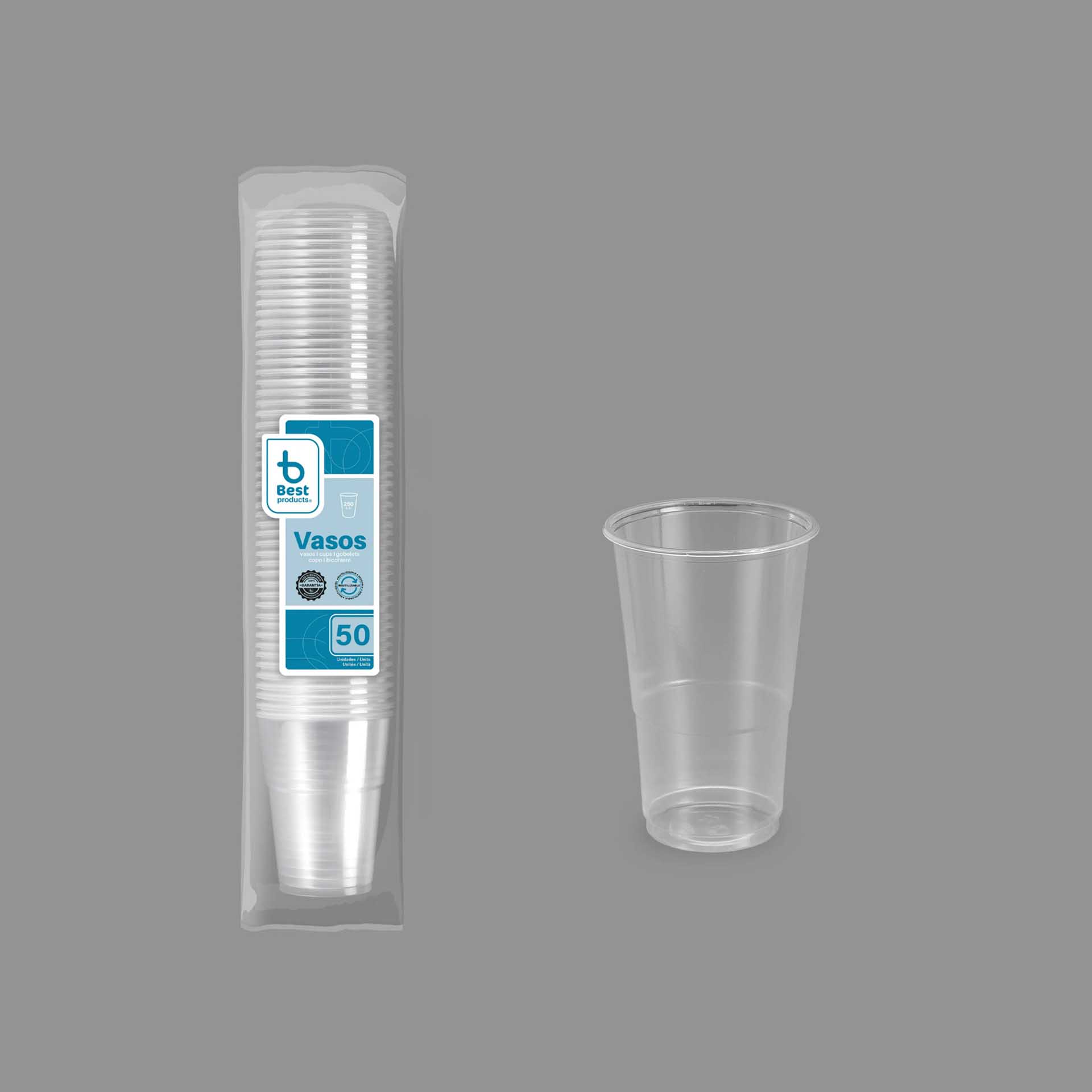 Copo Plástico Transparente 250ml Pack 50