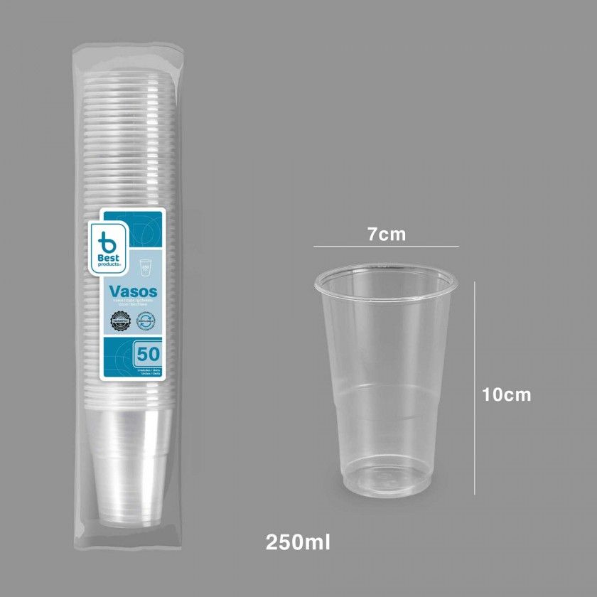 Copo Plástico Transparente 250ml Pack 50 Copo Plástico Transparente 250ml Pack 50