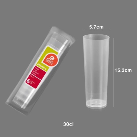 Copo Tubo Inquebravel 300ml Pack 6 - Image product