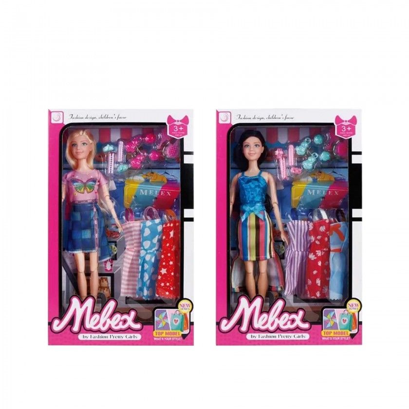Boneca Manequim 3 Vestidos 29CM Boneca Manequim 3 Vestidos 29CM