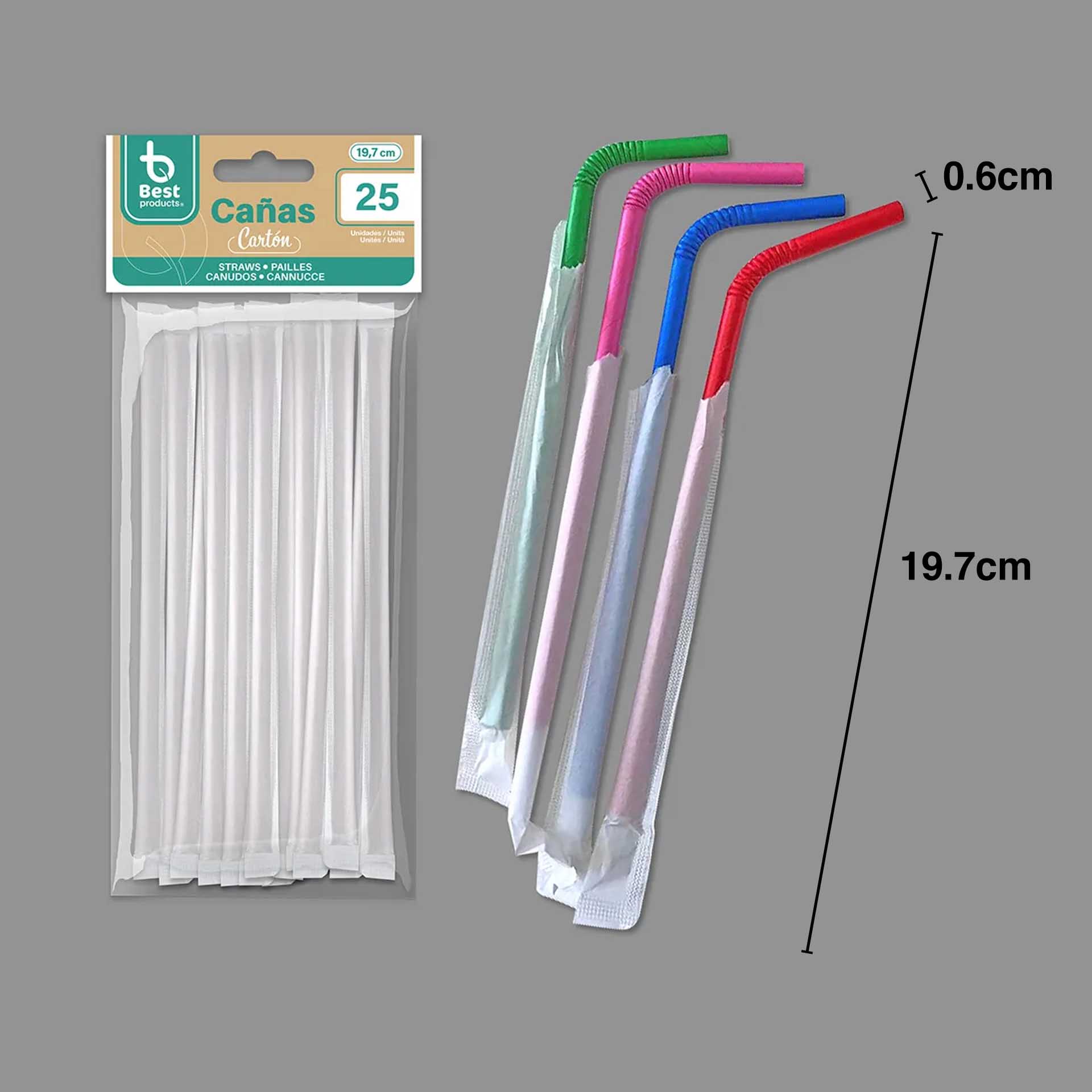 Palhinha Cartão Flexível Embalado Papel Cores 19.7X0.6cm Pack 25