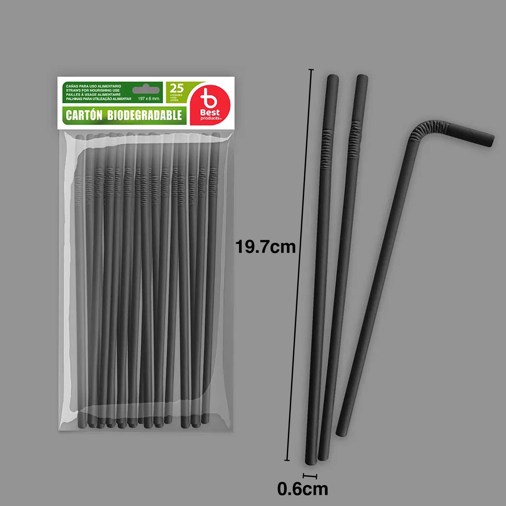 Palhinha Cartão Flexível Preto 19.7X0.6cm Pack 25