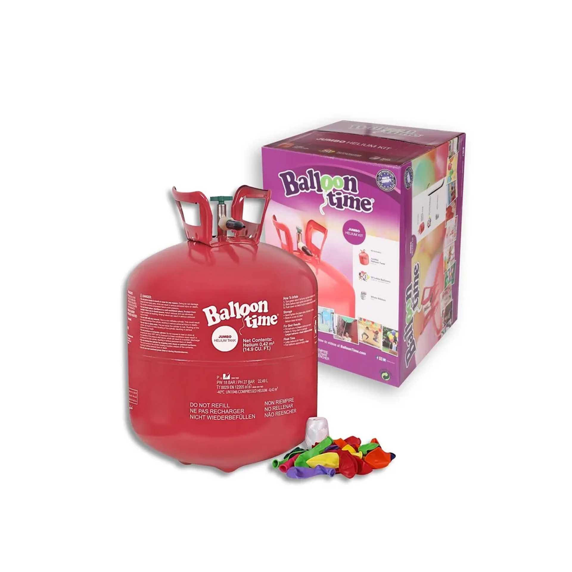 Conjunto Botija Hélio + 50 Balão + Fita Branca