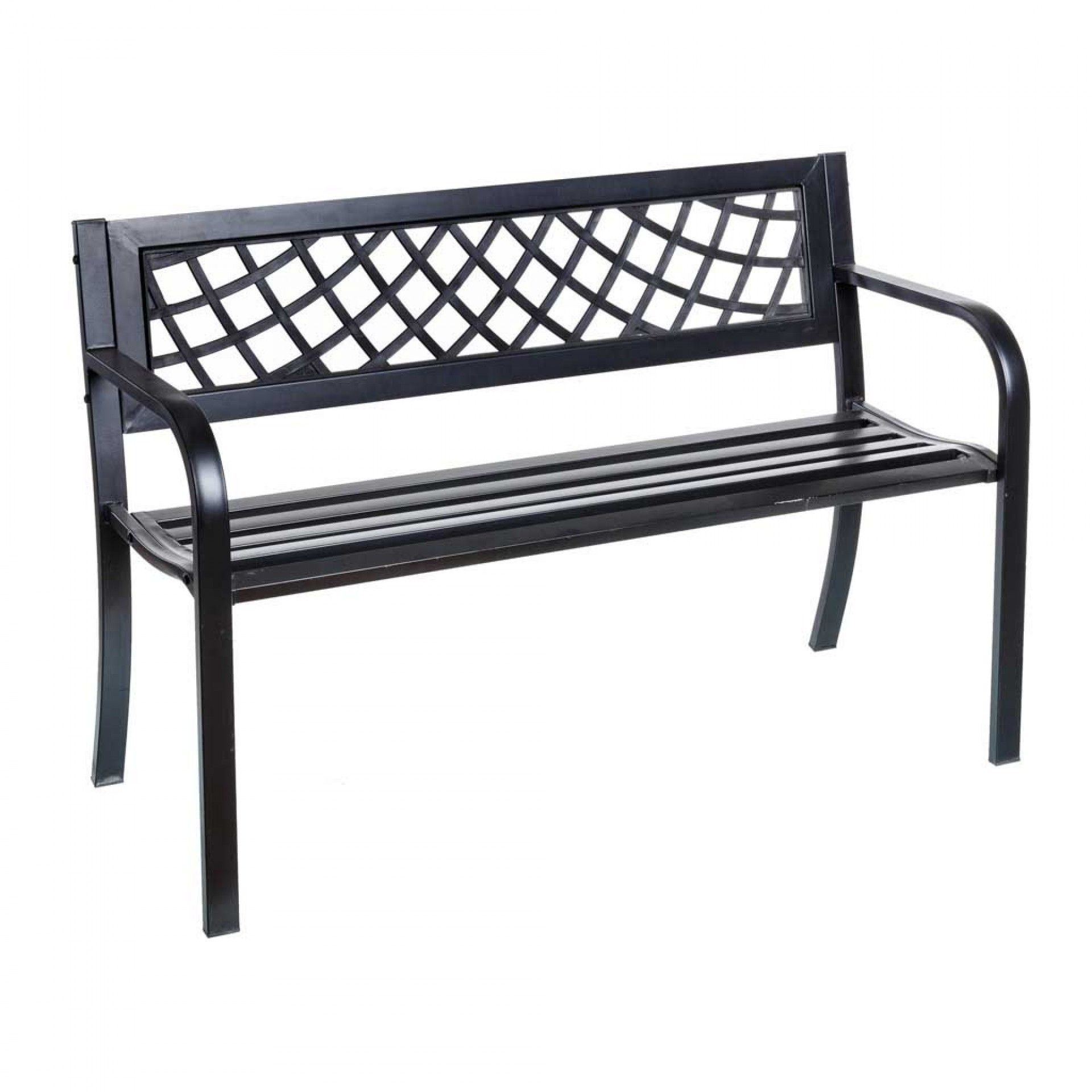Banco Jardim Aço Preto 115X51X74CM